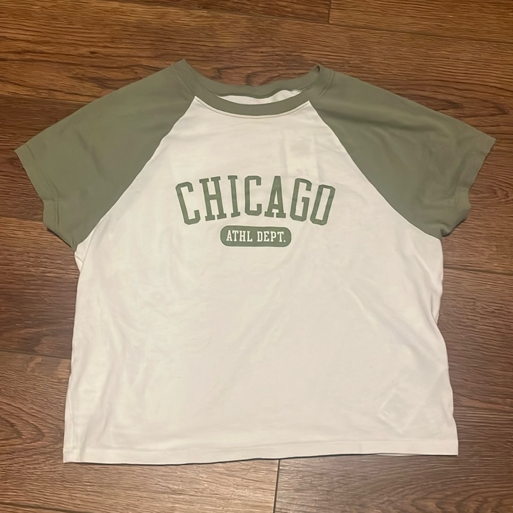 Abercrombie & Fitch Chicago T-Shirt Green Baseball top Medium